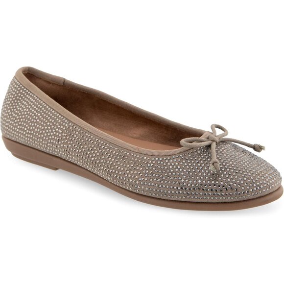 Aerosoles Women Trench Coat Synthetic Polyurethane Closed Slip On Ballet Flat - Picture 2 of 7